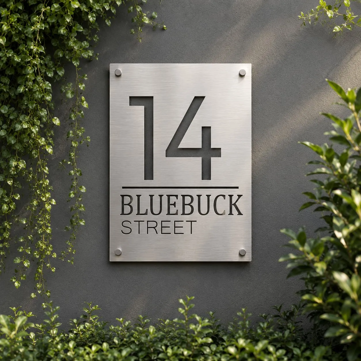Stylist Stainless Steel House Number Sign